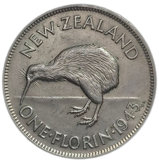 1943 New Zealand Florin, gVF
