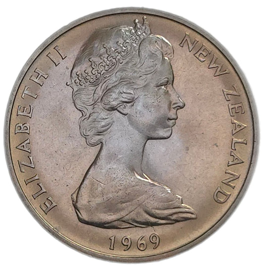 1969 New Zealand Ten Cents, Uncirculated