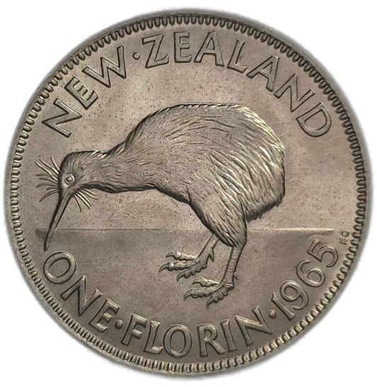 1965 New Zealand Florin, Uncirculated