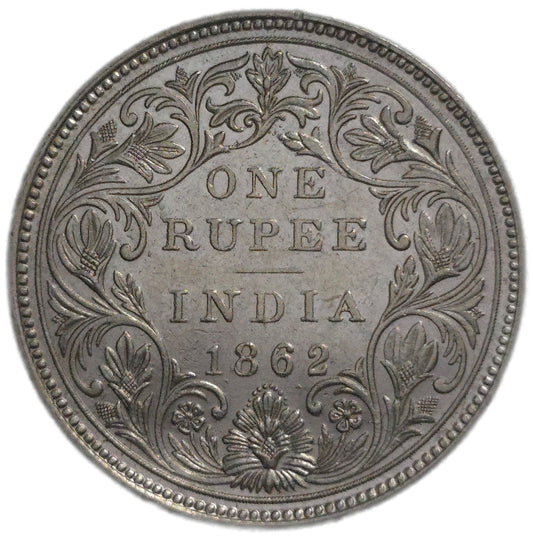 1862 India 1 Rupee, Uncirculated