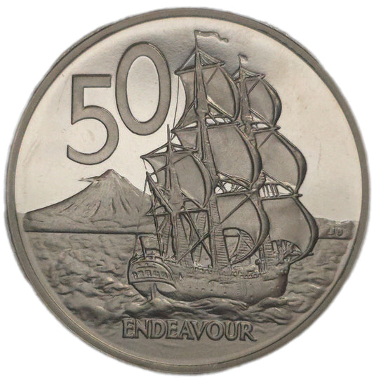 1977 New Zealand Fifty Cents, Mint Set Proof