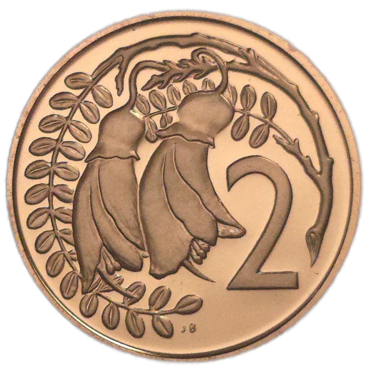 1974 New Zealand Two Cent Coin, Proof