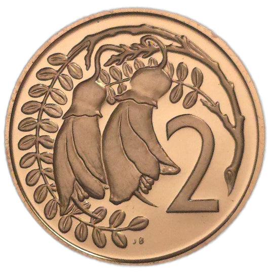1974 New Zealand Two Cent Coin, Proof
