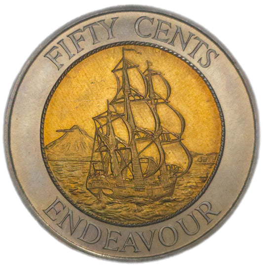 1994 New Zealand Fifty Cents, Uncirculated, Bi-Metal