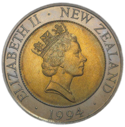 1994 New Zealand Fifty Cents, Uncirculated, Bi-Metal