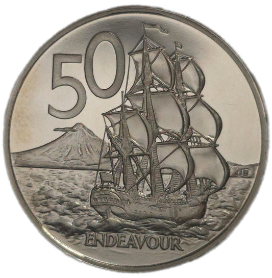 1986 New Zealand Fifty Cents, Mint Set Proof