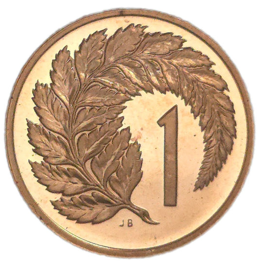 1977 New Zealand One Cent Coin, Set Only Proof