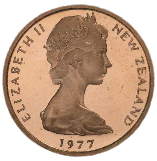 1977 New Zealand One Cent Coin, Set Only Proof