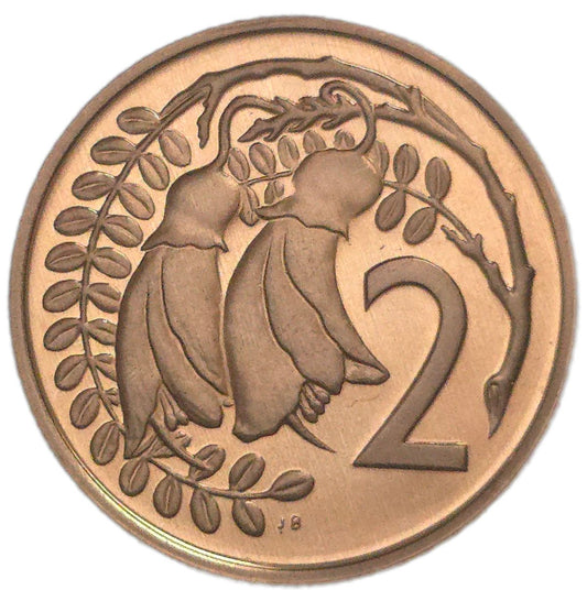 1985 New Zealand Two Cent Coin, Proof