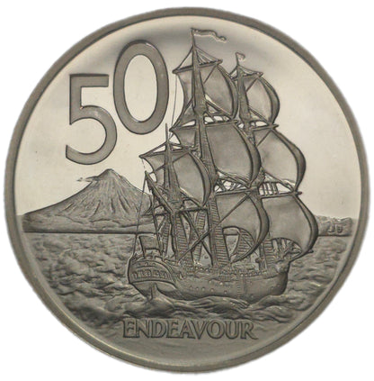 1985 New Zealand Fifty Cents, Mint Set Proof