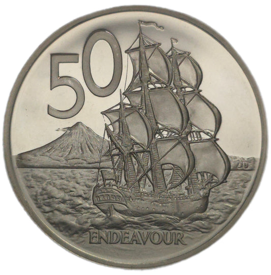 1985 New Zealand Fifty Cents, Mint Set Proof