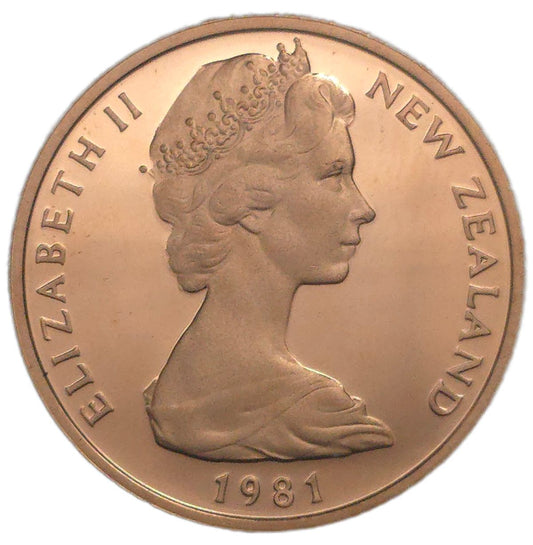 1981 New Zealand Two Cent Coin, Proof