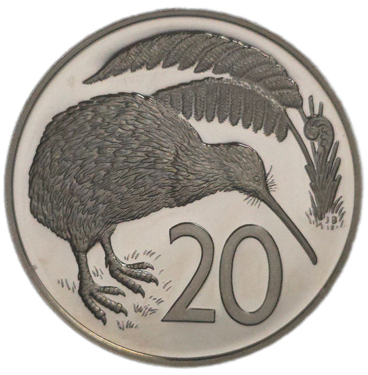 1985 New Zealand Twenty Cents, Proof