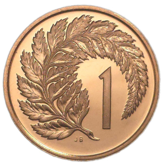 1981 New Zealand One Cent Coin, Proof
