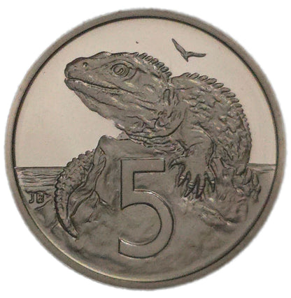 1986 New Zealand Five Cents, Proof
