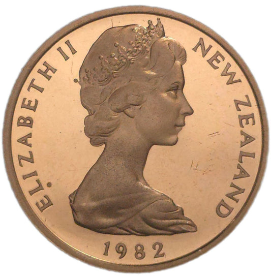 1982 New Zealand Two Cent Coin, Proof