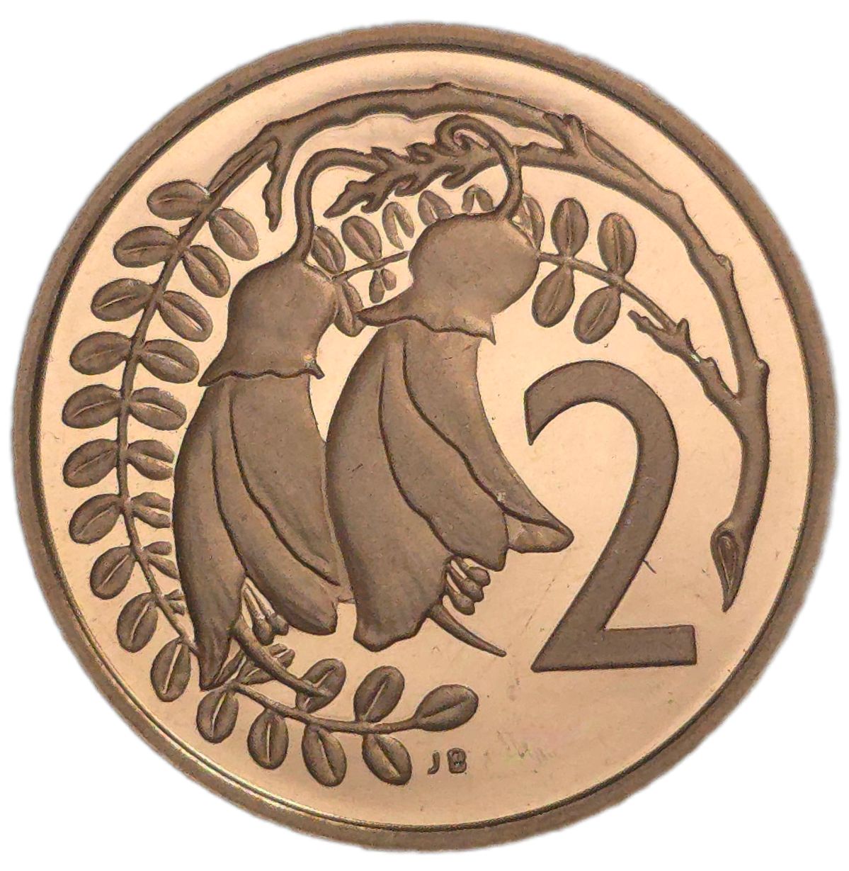 1982 New Zealand Two Cent Coin, Proof