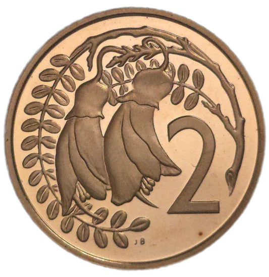 1977 New Zealand Two Cent Coin, Proof