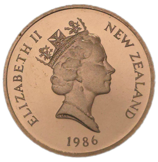 1986 New Zealand One Cent Coin, Proof - Arts & Entertainment > Hobbies & Creative Arts > Collectibles > Collectible Coins & Currency > Collectible Coins > Rare Coins from The Half Crown