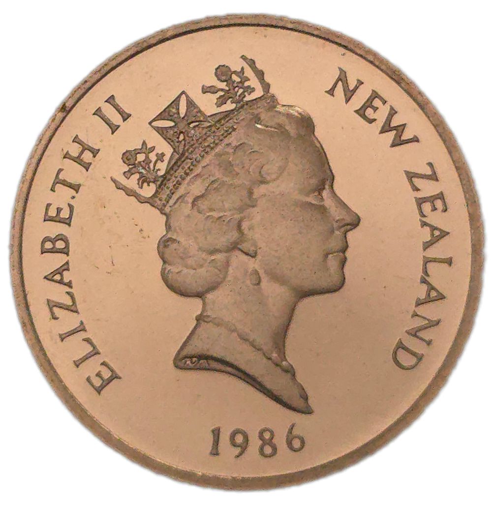1986 New Zealand One Cent Coin, Proof - Arts & Entertainment > Hobbies & Creative Arts > Collectibles > Collectible Coins & Currency > Collectible Coins > Rare Coins from The Half Crown