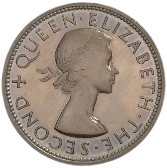 1953 New Zealand Half Crown, Proof