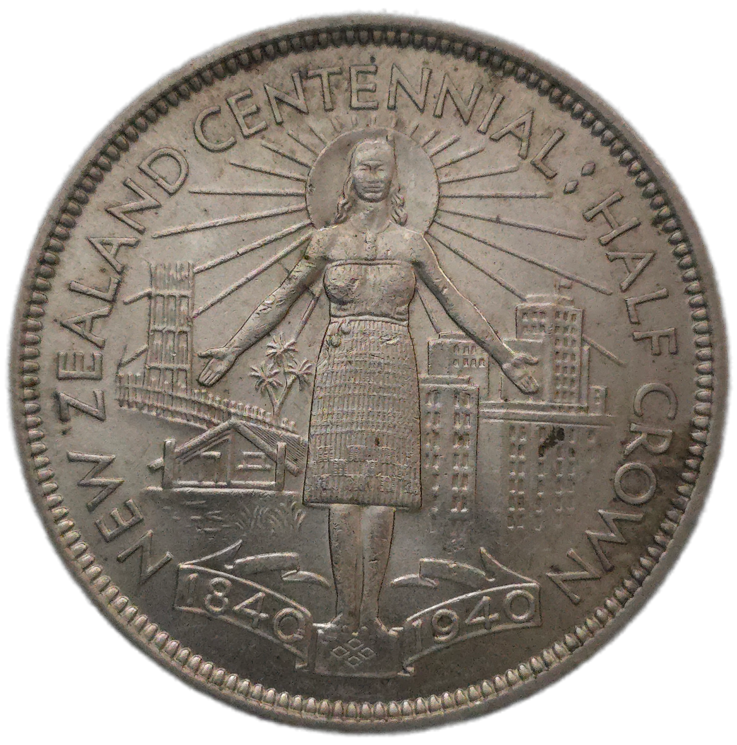 1940 New Zealand Half Crown, EF