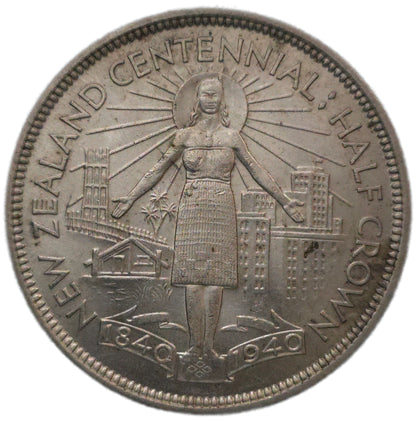 1940 New Zealand Half Crown, gVF