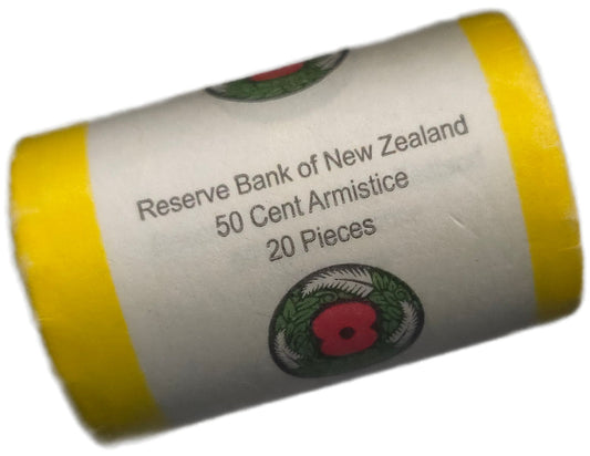 2018 New Zealand 50 Cents, Centenary of the 1918 Armistice Coin Roll