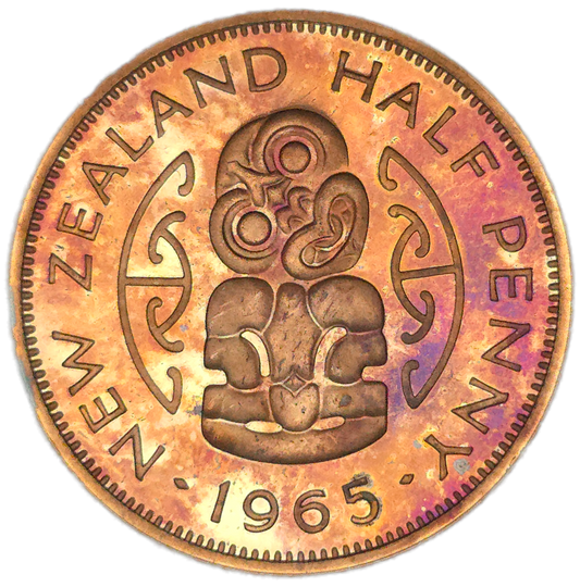 1965 New Zealand Half Penny, Proof