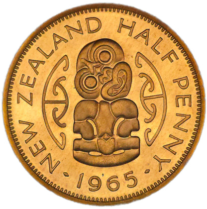 1965 New Zealand Half Penny, Proof - Arts & Entertainment > Hobbies & Creative Arts > Collectibles > Collectible Coins & Currency > Collectible Coins > Rare Coins from The Half Crown