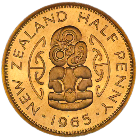 1965 New Zealand Half Penny, Proof