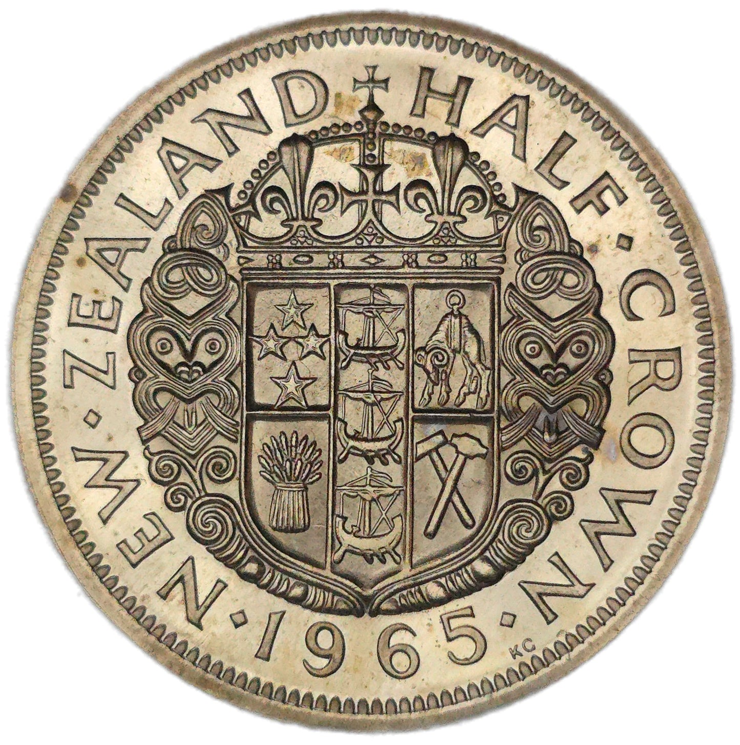 1965 New Zealand Half Crown, Proof - Arts & Entertainment > Hobbies & Creative Arts > Collectibles > Collectible Coins & Currency > Collectible Coins > Rare Coins from The Half Crown