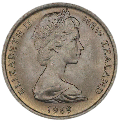 1969 New Zealand Five Cents, Uncirculated - Arts & Entertainment > Hobbies & Creative Arts > Collectibles > Collectible Coins & Currency > Collectible Coins > Rare Coins from The Half Crown