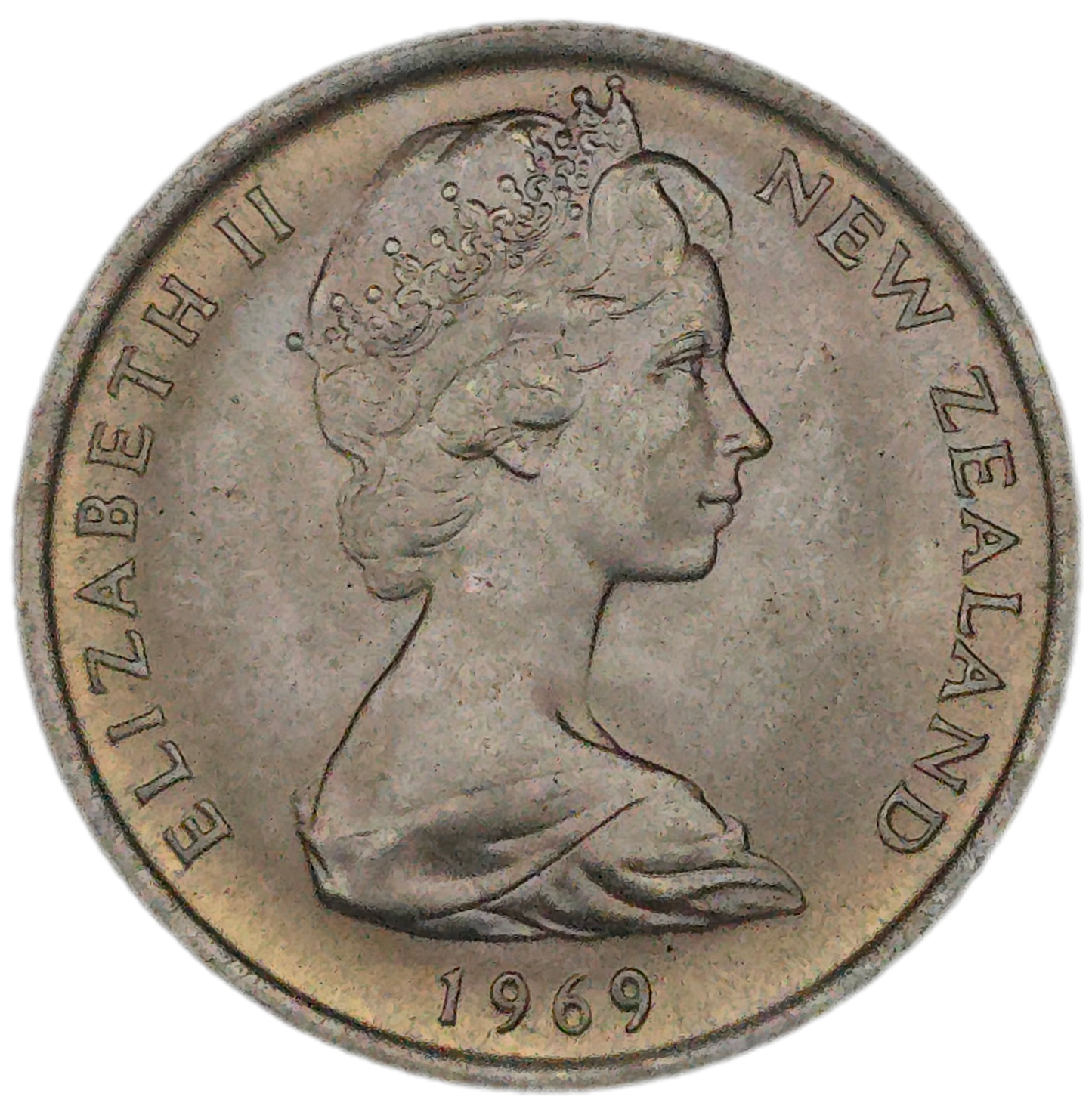 1969 New Zealand Five Cents, Uncirculated