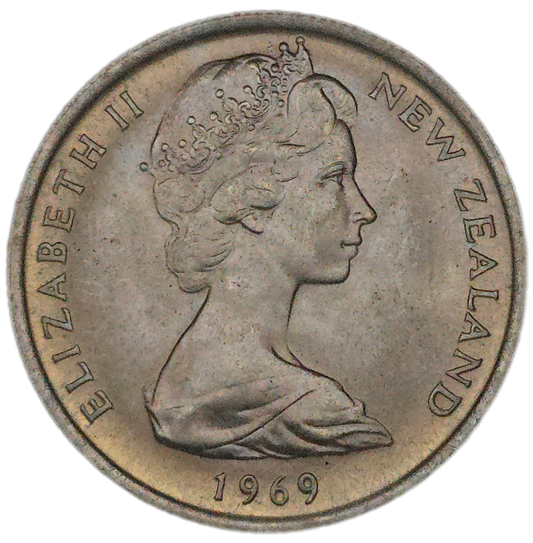 1969 New Zealand Five Cents, Uncirculated