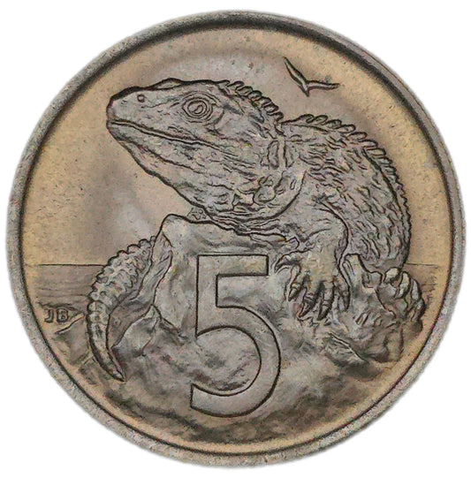 1969 New Zealand Five Cents, Uncirculated - Arts & Entertainment > Hobbies & Creative Arts > Collectibles > Collectible Coins & Currency > Collectible Coins > Rare Coins from The Half Crown