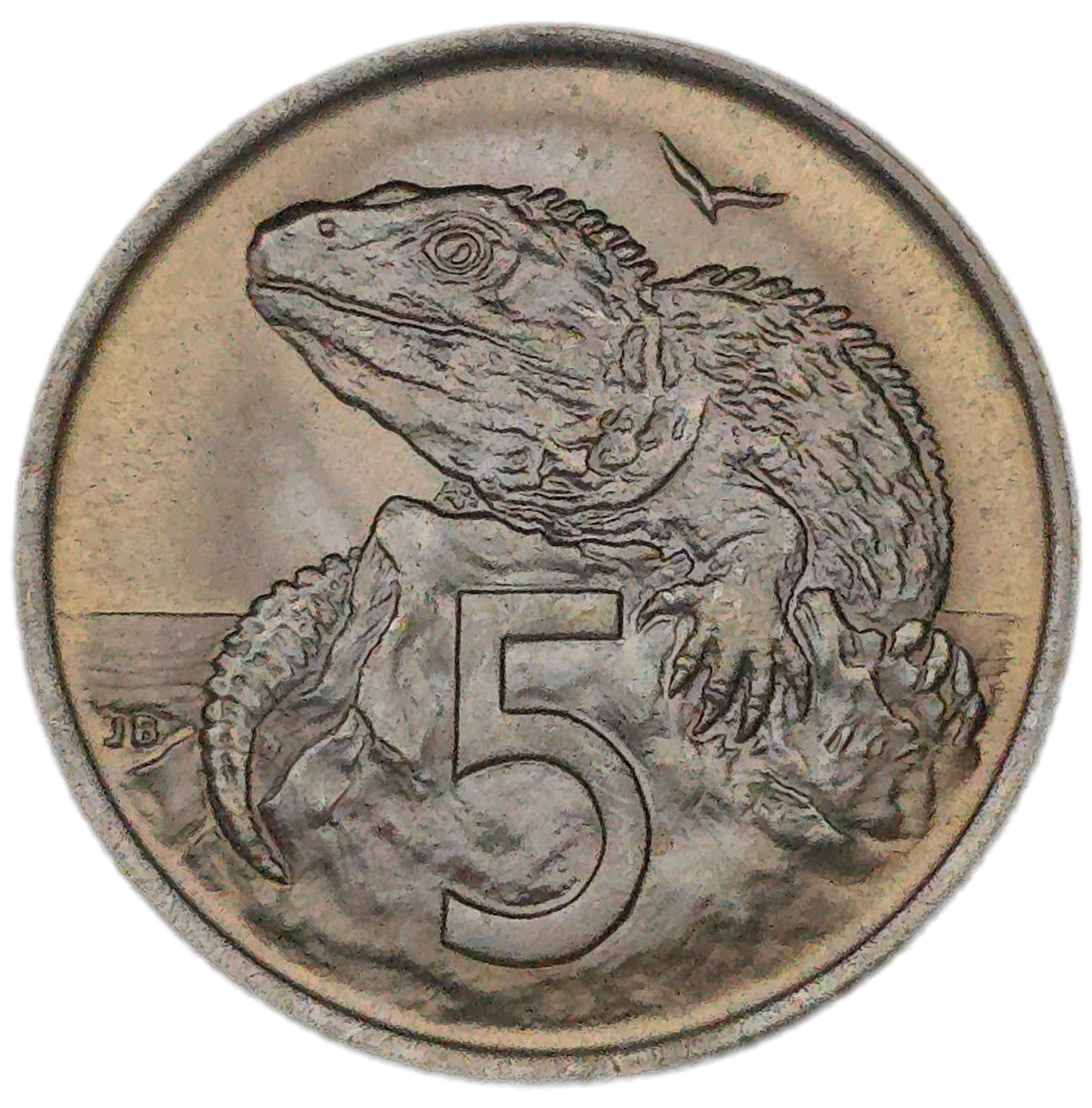 1969 New Zealand Five Cents, Uncirculated