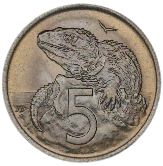 1969 New Zealand Five Cents, Uncirculated