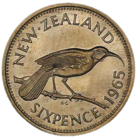 1965 New Zealand Sixpence, Proof - Arts & Entertainment > Hobbies & Creative Arts > Collectibles > Collectible Coins & Currency > Collectible Coins > Rare Coins from The Half Crown
