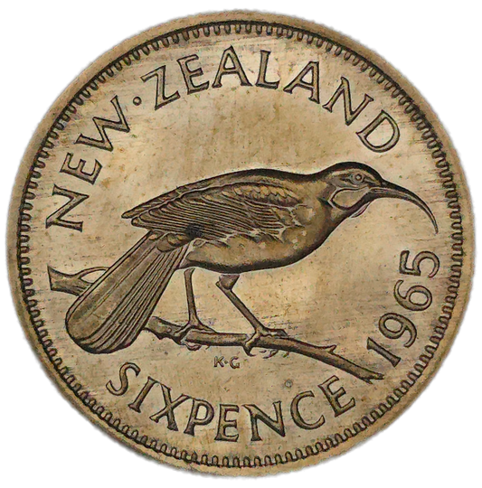 1965 New Zealand Sixpence, Proof