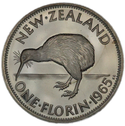 1965 New Zealand Florin, Proof - Arts & Entertainment > Hobbies & Creative Arts > Collectibles > Collectible Coins & Currency > Collectible Coins > Rare Coins from The Half Crown