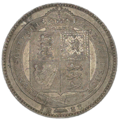 1888 United Kingdom Shilling, gEF - Arts & Entertainment > Hobbies & Creative Arts > Collectibles > Collectible Coins & Currency > Collectible Coins > Rare Coins from The Half Crown
