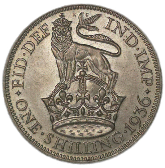 1936 United Kingdom Shilling, Unc - Arts & Entertainment > Hobbies & Creative Arts > Collectibles > Collectible Coins & Currency > Collectible Coins > Rare Coins from The Half Crown