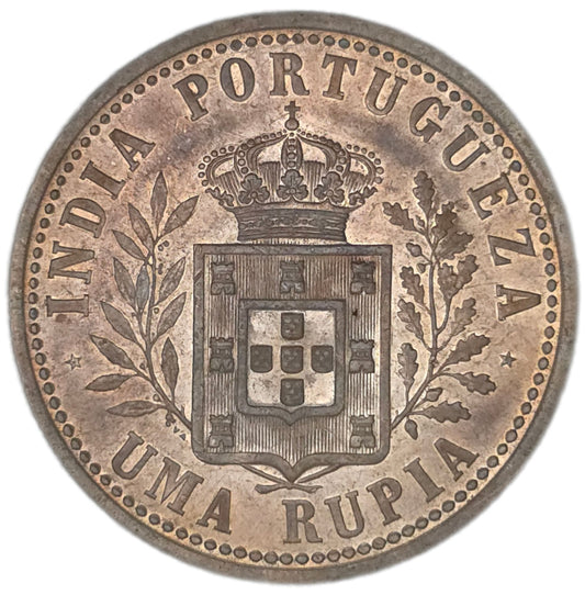 1904 Portuguese India 1 Rupia
