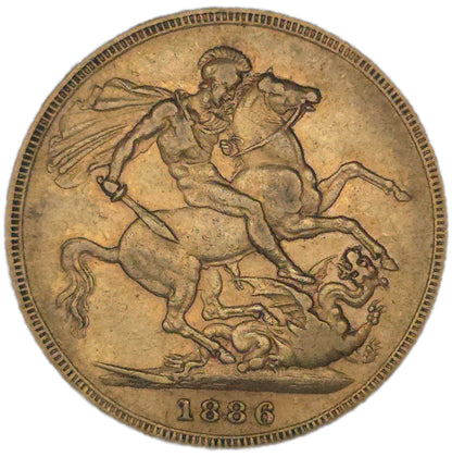 1886 Gold Sovereign, Melbourne Mint