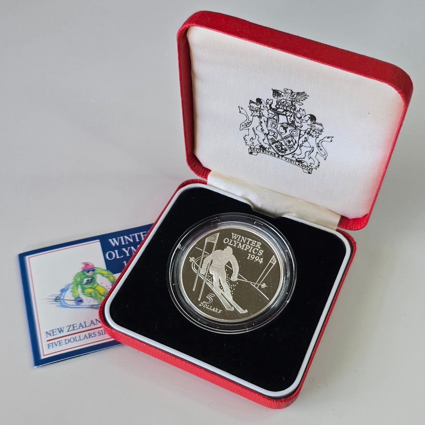 1994 Five Dollar Winter Olympics Proof, 92.5% Silver