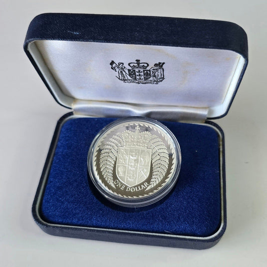 1979 One Dollar Coat Of Arms Proof, 92.5% Silver
