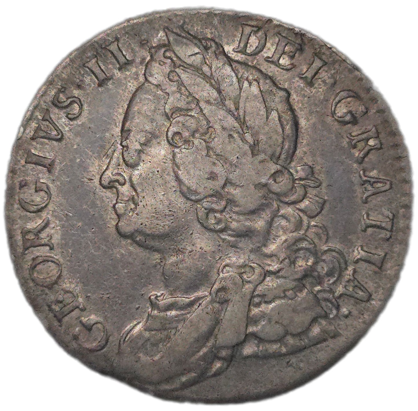 1758 United Kingdom Sixpence, aVF