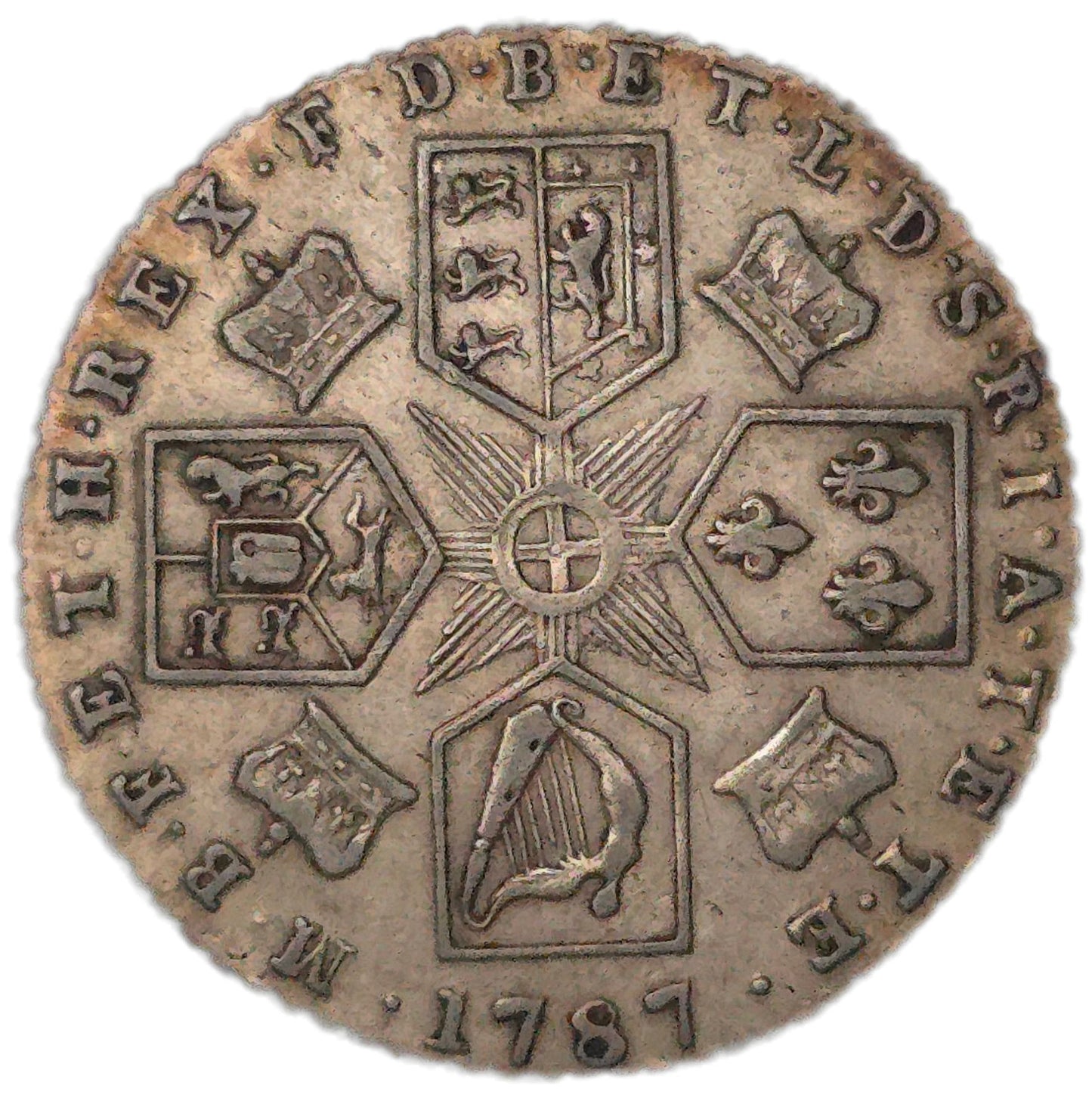 1787 United Kingdom Sixpence, EF