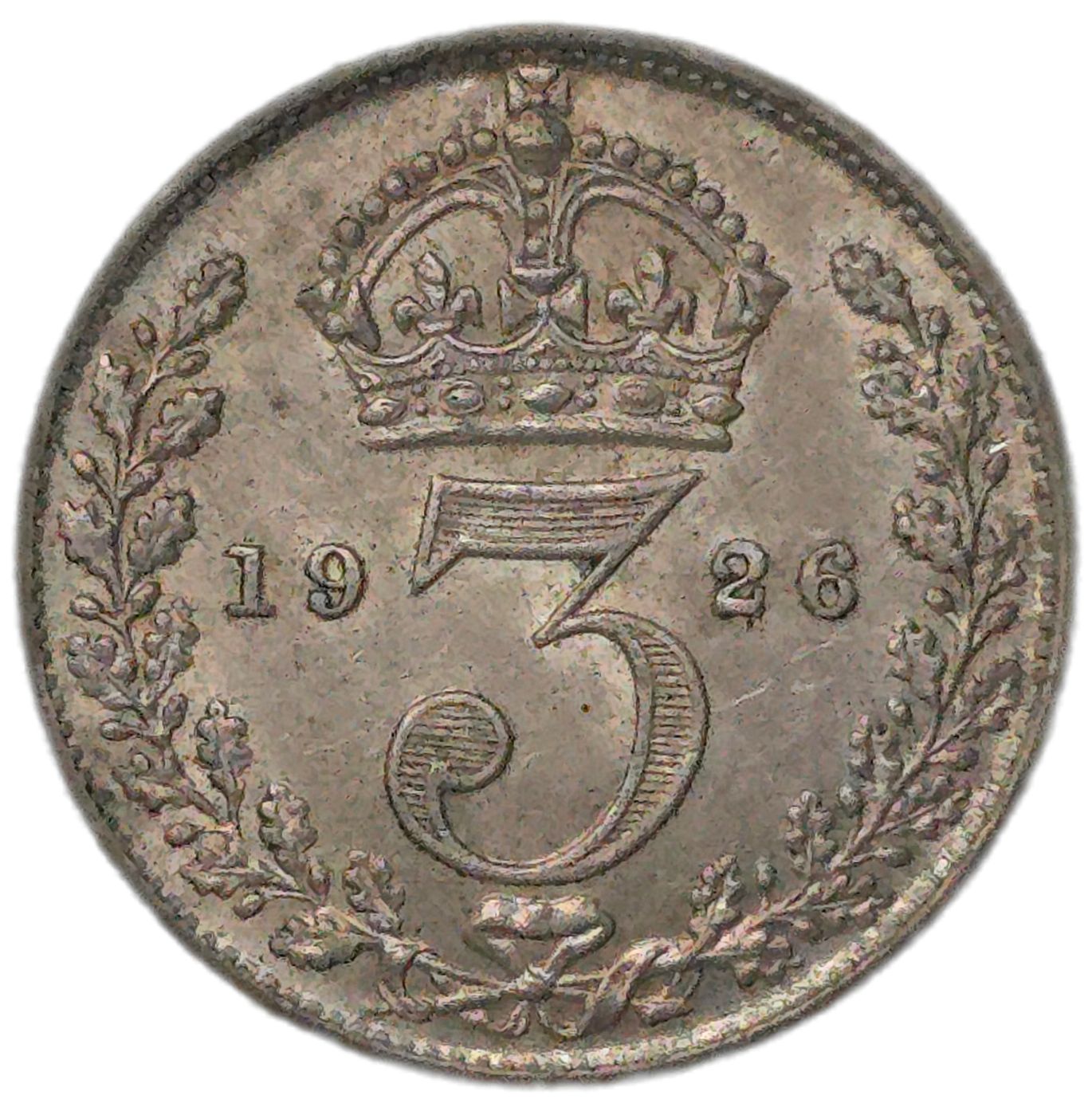1926 United Kingdom Threepence, VF